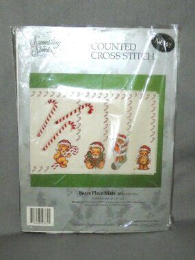 Christmas Bears Placemats Counted Cross Stitch Kit by Something Special Set of 4